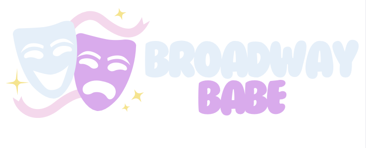 Broadway Babe logo with two drama masks